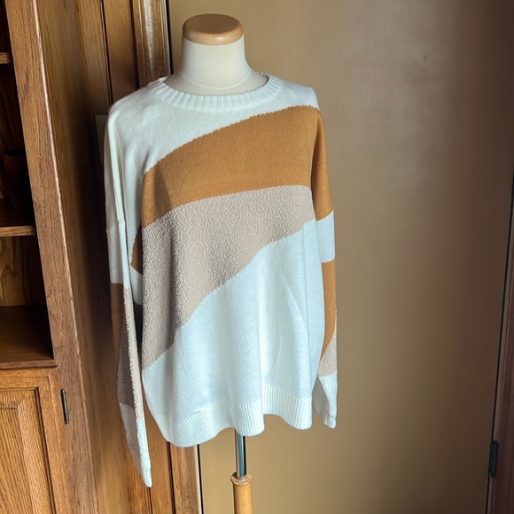 NWT ANDREE BY UNIT / Cream and mustard / 1X - Picture 1 of 7